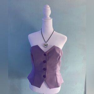 Dynamite Lavender Button-Down Blouse